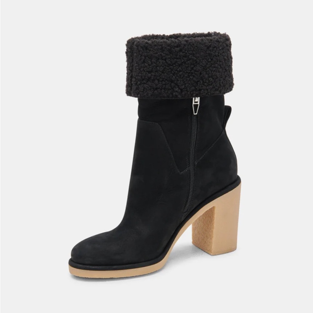 Dolce Vita Caddie Nubuck plush‎ suede black boot NEW 7